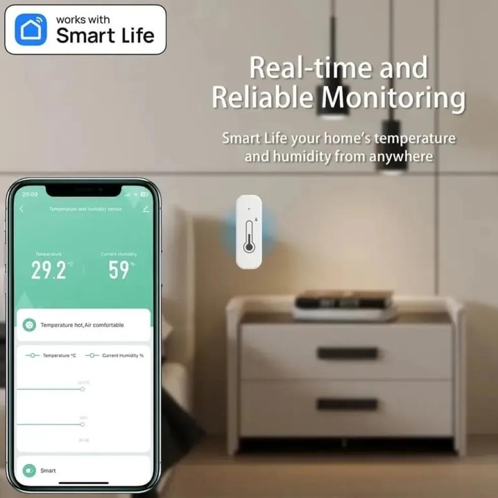 Trådlös termometer & hygrometer 4-pack – Smart WiFi temperatur- och fuktighetsmätare med app, notiser & fjärrövervakning