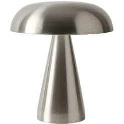 Trådlös Uppladdningsbar LED Bordslampa Metall Svamp Silver