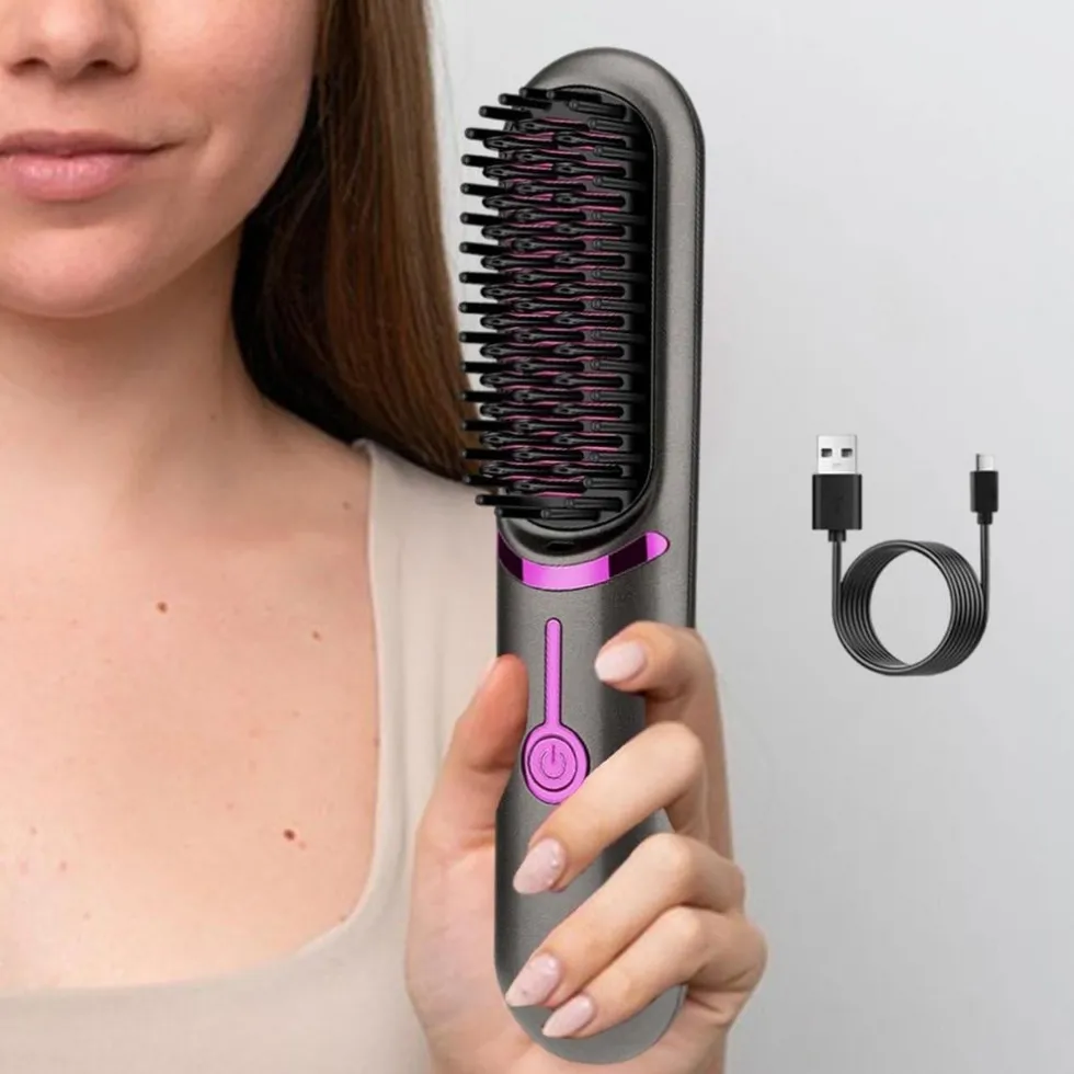 Trådlös värmeborste för hår och skägg