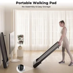 Treadmill Walking Pad – 2-i-1 löpband och gåband för hemmet träning hemma - VIT