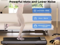 Treadmill Walking Pad – 2-i-1 löpband och gåband för hemmet träning hemma - VIT