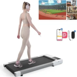 Treadmill Walking Pad – 2-i-1 löpband och gåband för hemmet träning hemma - VIT