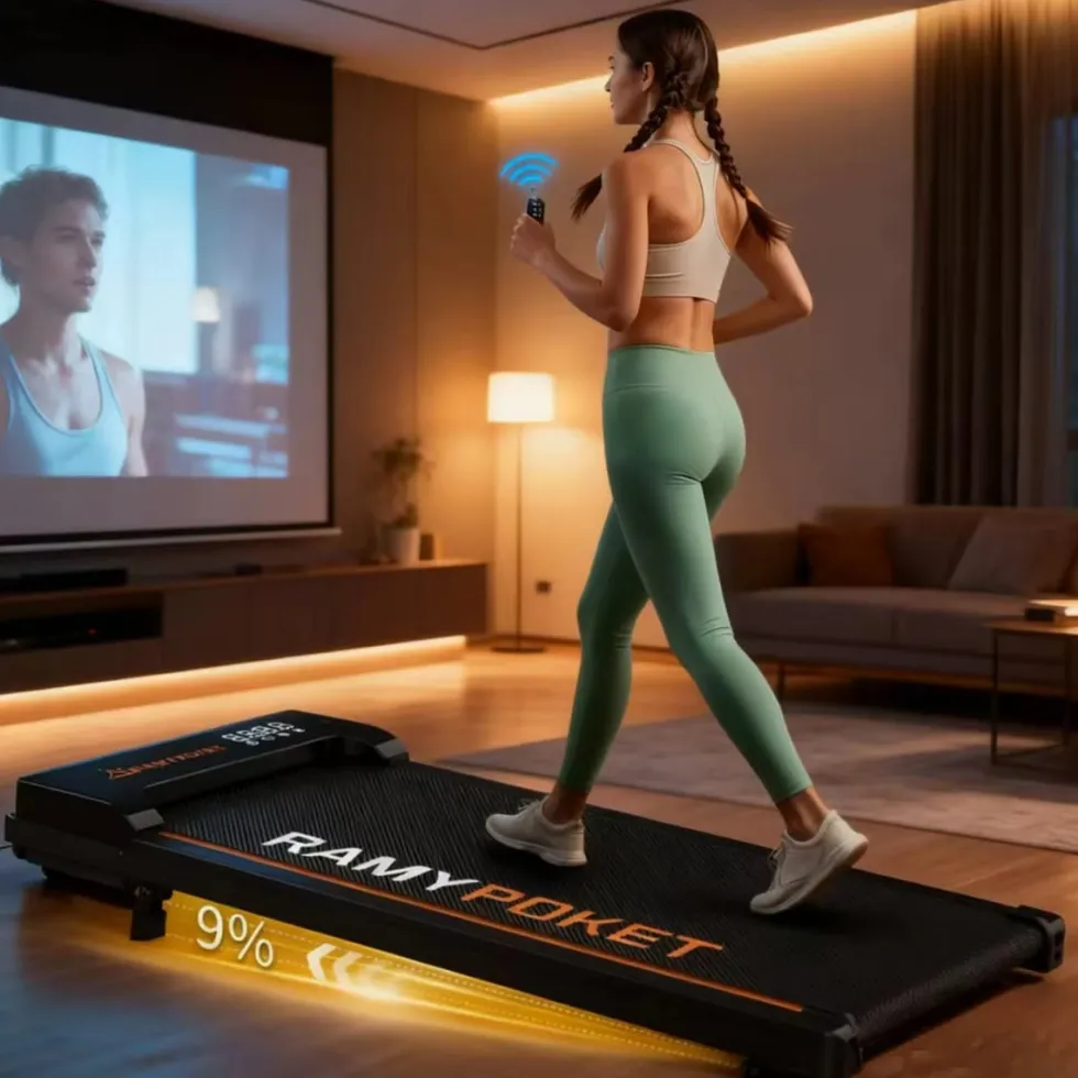 Treadmill Walking Pad – 3-i-1 löp- och gåband för hemmet löpband Mini Treadmill med 9 % lutning – 2.5HP motor (1–8 km/h)