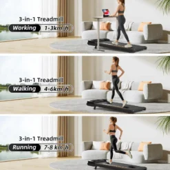 Treadmill Walking Pad – 3-i-1 löp- och gåband för hemmet löpband Mini Treadmill med 9 % lutning – 2.5HP motor (1–8 km/h)