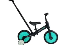 Trehjuling barn 3+ 3-i-1 med avtagbara hjul/pedaler svart/mint