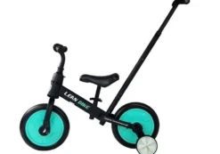 Trehjuling barn 3+ 3-i-1 med avtagbara hjul/pedaler svart/mint