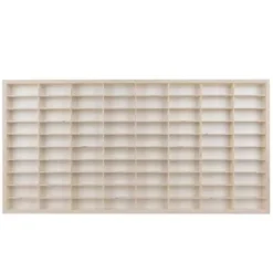 Trähylla för leksaksbilar 80 fack plywood furu 78,5x40 cm