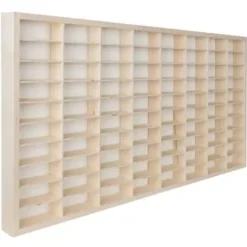 Trähylla för leksaksbilar 80 fack plywood furu 78,5x40 cm