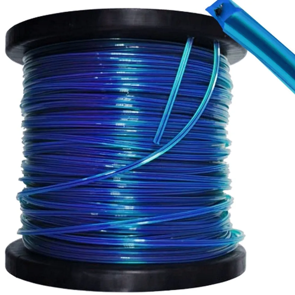 Trimmerlina 2,4 mm fyrkantig nylon med stålkärna 100 m navyblå
