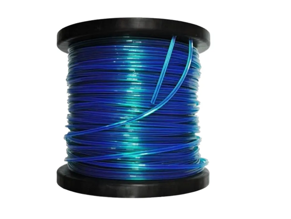 Trimmerlina 2,4 mm fyrkantig nylon med stålkärna 100 m navyblå