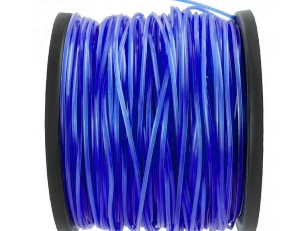 Trimmerlina 2,4 mm fyrkantig nylon med stålkärna 100 m navyblå