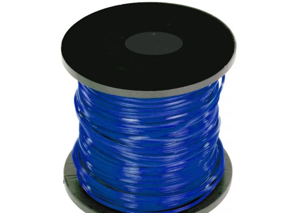 Trimmerlina 2,4 mm fyrkantig nylon med stålkärna 100 m navyblå