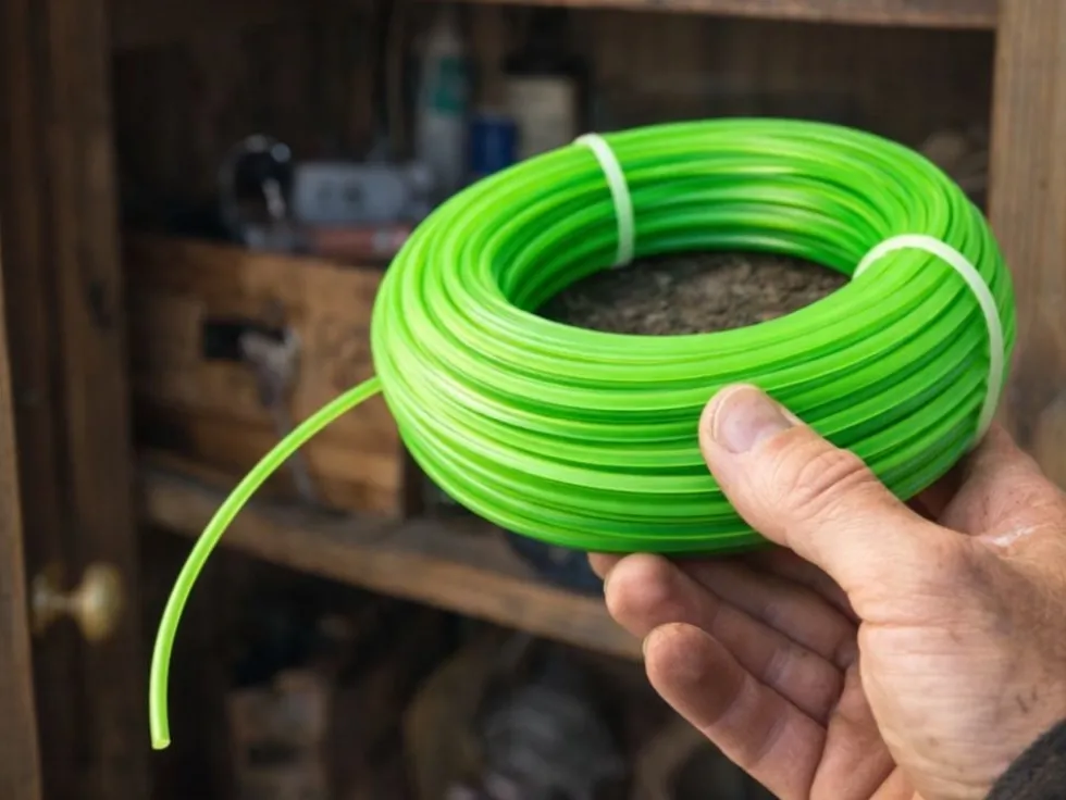 Trimmerlina nylon 2 mm x 15 m, grön, för röjsåg/grästrimmer