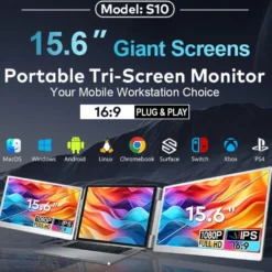 Tri-ScreenS10 portable monitor 15,6