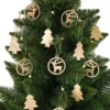 Träjulgranspynt renar & julgranar 12-pack 6x5 cm