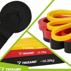 Träningsband set 3-pack 2–30 kg med dörrkrok och förvaringsväska
