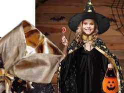 Trollkarlsdräkt mantel och hatt one size