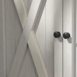 Träredskapsbod med 2 dörrar, trädgårdsbod med asfalttak, 110 x 55 x 117 cm, ljusgrå