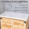 Träskjul för utomhusbruk med ståltak och 2 dörrar för verktygsförvaring 79x43x92 cm naturfärgad
