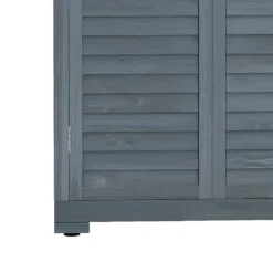 Träskjul, Träkoja, 0,31 m², 87x46,5x160 cm med 2 dörrar och 2 hyllor, grå invändig