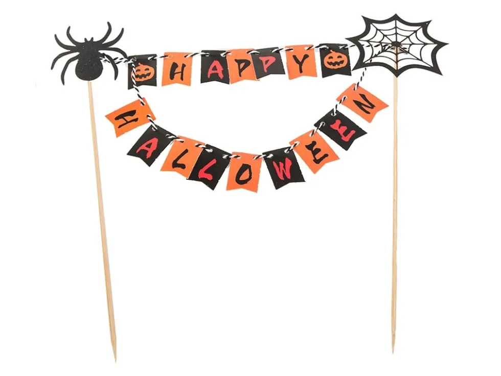Tårtdekoration med Happy Halloween för tårta och cupcakes
