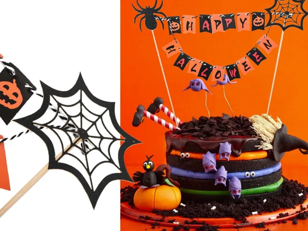 Tårtdekoration med Happy Halloween för tårta och cupcakes