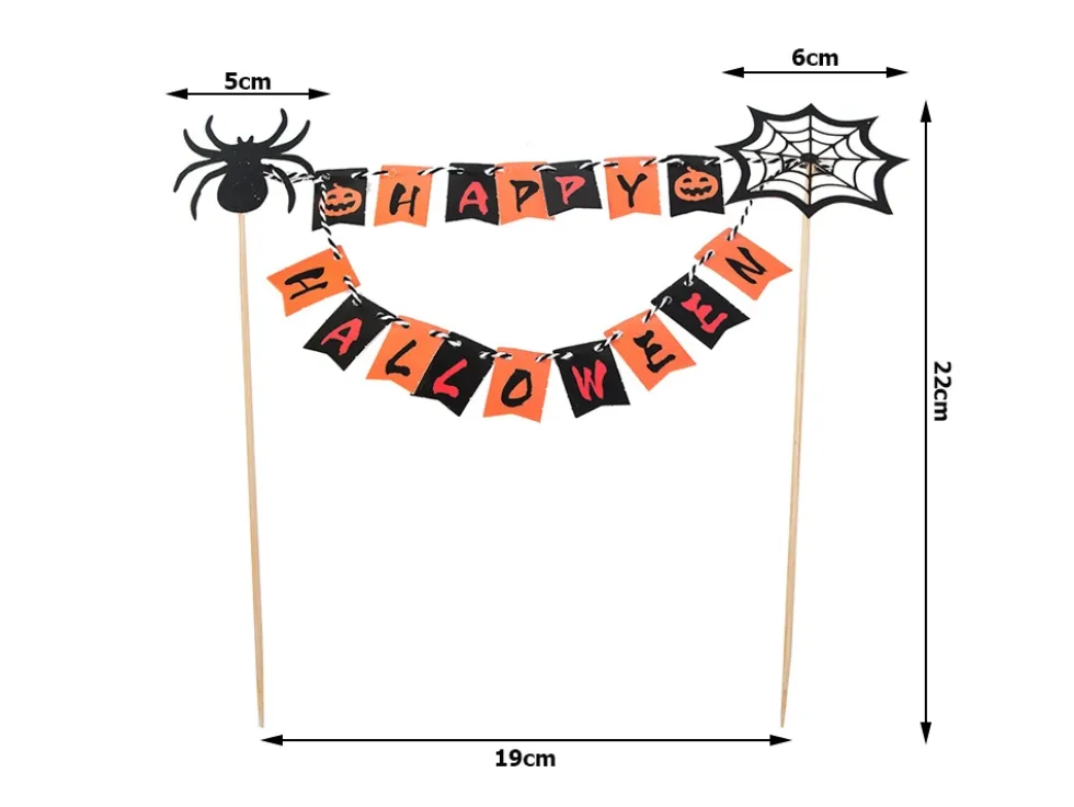 Tårtdekoration med Happy Halloween för tårta och cupcakes