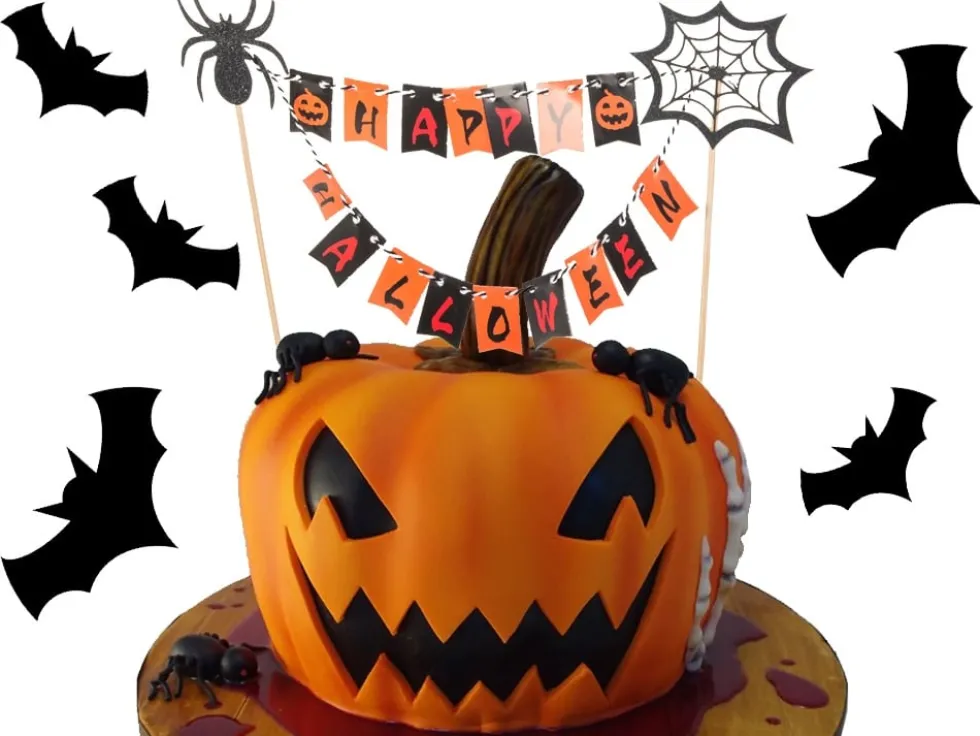 Tårtdekoration med Happy Halloween för tårta och cupcakes