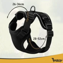 Tryckfri sele hund/katt M med reflex, justerbar + koppel 150 cm
