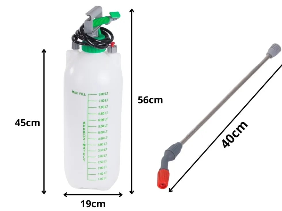 Tryckspruta 8 liter med bärrem