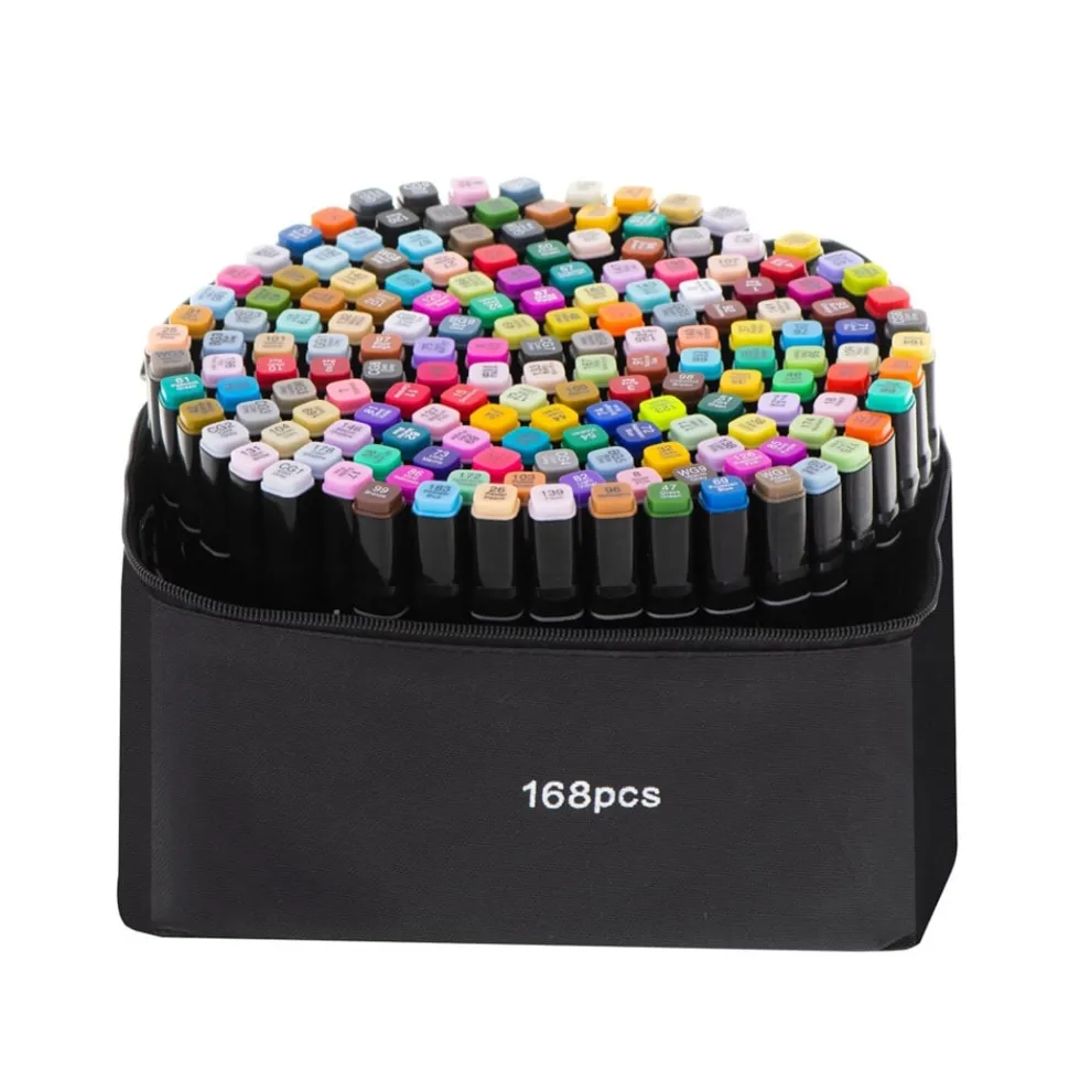 Tuschpennor med fodral 168-pack