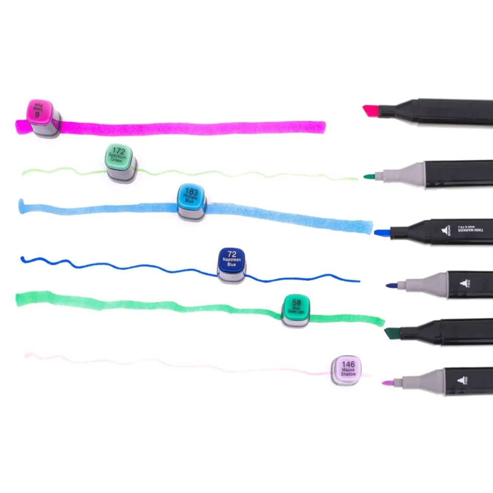Tuschpennor med fodral 168-pack