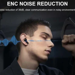 TWS Trådlösa In-Ear Hörlurar ENC, Bluetooth 5.3, LCD-display och Touchkontroller Vit