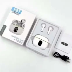 TWS Trådlösa In-Ear Hörlurar ENC, Bluetooth 5.3, LCD-display och Touchkontroller Vit