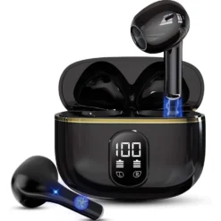 TWS Trådlösa In-Ear Hörlurar ENC, Bluetooth 5.3, LCD-display och Touchkontroller Svart