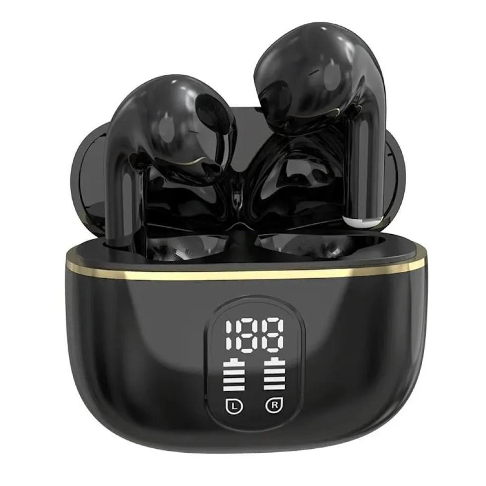 TWS Trådlösa In-Ear Hörlurar ENC, Bluetooth 5.3, LCD-display och Touchkontroller Svart