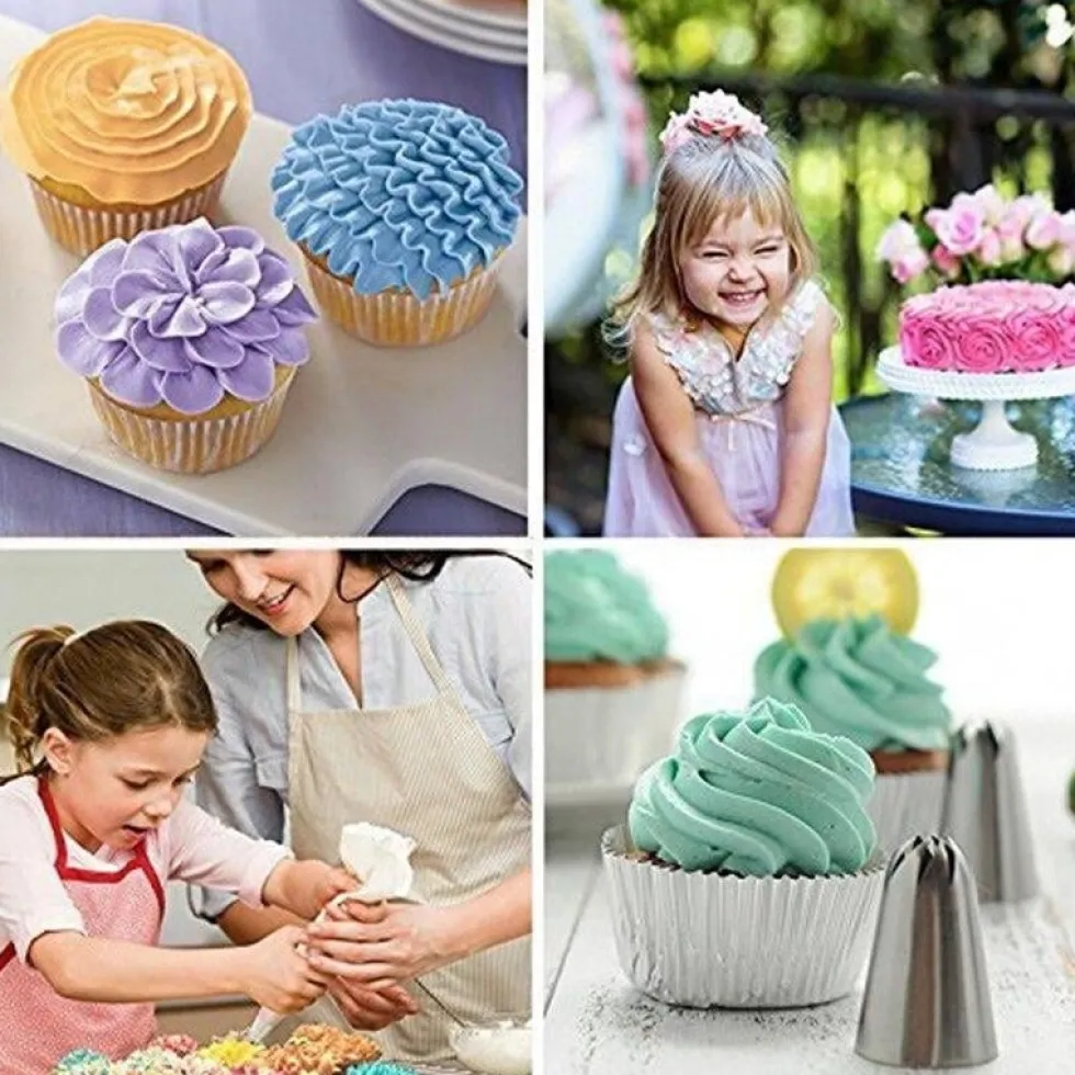 Tyllset 27 delar – Turkos Spritspåse med Tyllar & Koppling – Bakset för Tårtor & Cupcakes