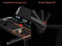 U.MAY P8 Löpband – Hopfällbart, 12 km/h, Bluetooth, Pulsmätare, Tyst motor, Stor löpyta löparband gåband