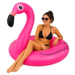 Uppblåsbar flamingo simring 102 cm PVC max 150 kg CE/EN71 3+