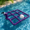 Uppblåsbart flamingo ringkastspel i PVC med 9 ringar för pool och bad