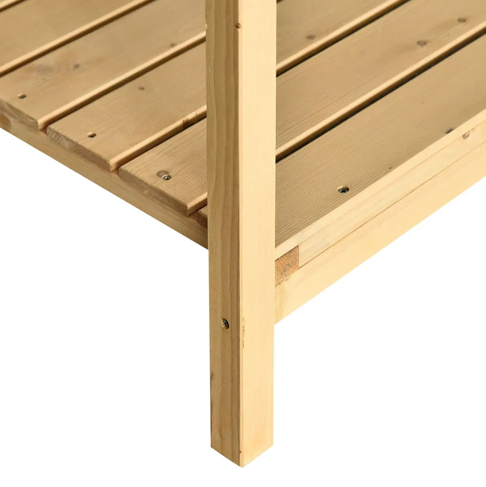Upphöjd trädgårdsbädd av furu, 110x46x76 cm, med 8 fack och bevattningsinsats