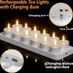 Uppladdningsbara LED-ljus / Värmeljus med fjärrkontroll