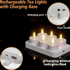 Uppladdningsbara LED-ljus / Värmeljus med fjärrkontroll