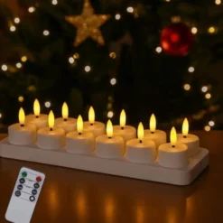 Uppladdningsbara LED-ljus / Värmeljus med fjärrkontroll