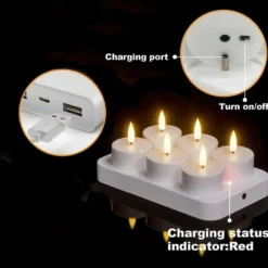 Uppladdningsbara LED-ljus / Värmeljus med fjärrkontroll