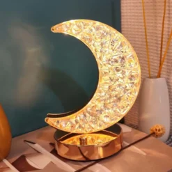 Uppladdningsbar Bordslampa Kristall Måne LED RGB