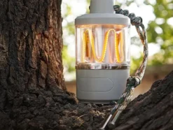 Uppladdningsbar campinglampa med LED och powerbank