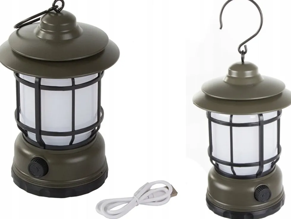 Uppladdningsbar campinglampa LED 2 lägen USB-C 24 cm