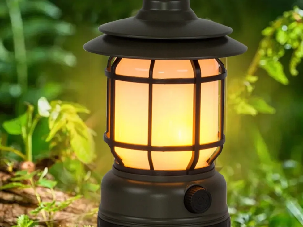 Uppladdningsbar campinglampa LED 2 lägen USB-C 24 cm