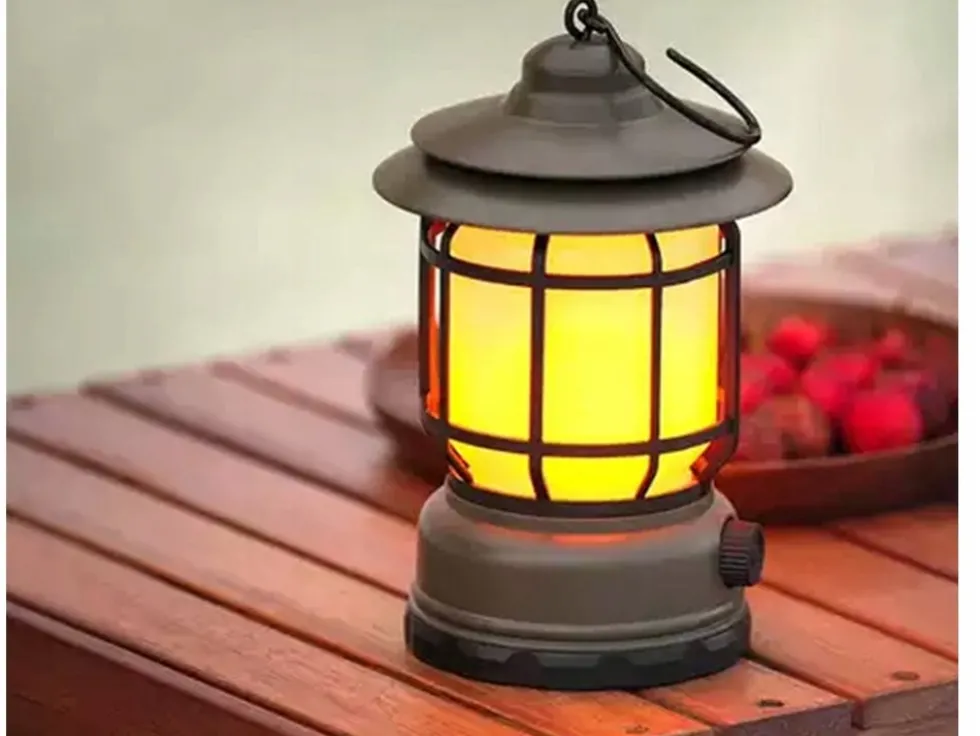 Uppladdningsbar campinglampa LED 2 lägen USB-C 24 cm